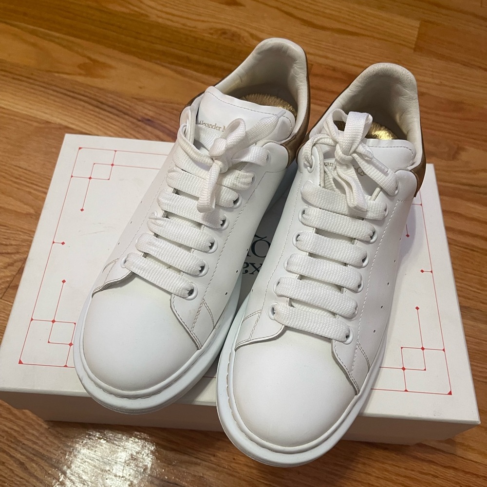 Alexander McQueen white and gold size 10